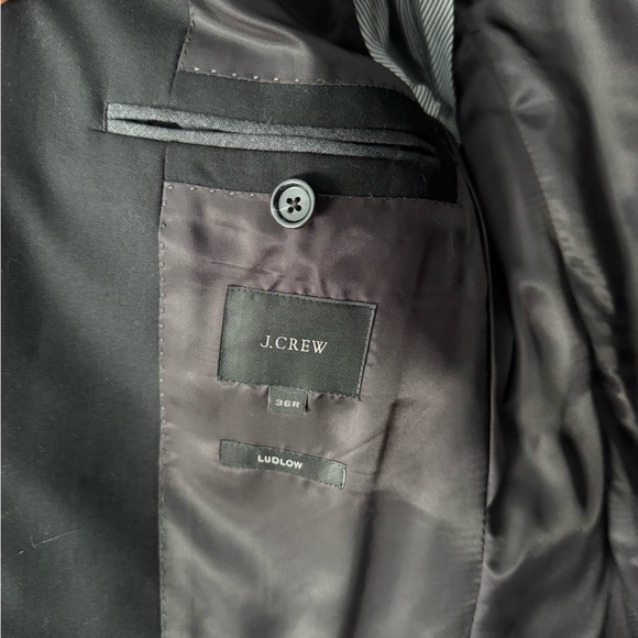 J.Crew Ludlow Italian Wool Suit Jacket 36R Slim Fit Black - Picture 4 of 4